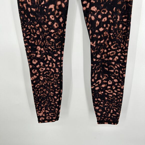 VARLEY Brown Pink Black Leopard Print Luna Leggings Workout Athletic Size Small - Picture 8 of 11